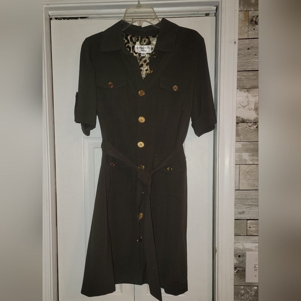 Studio 1 petite dress. Olive Green size 12P